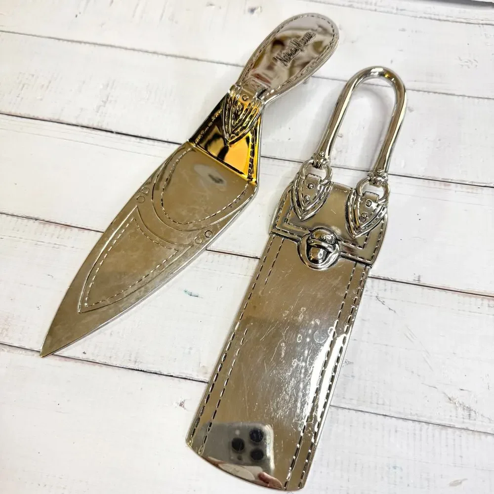 Vintage Neiman Marcus Cake Pie Server Set Silver Plate High Heel Evening Handbag